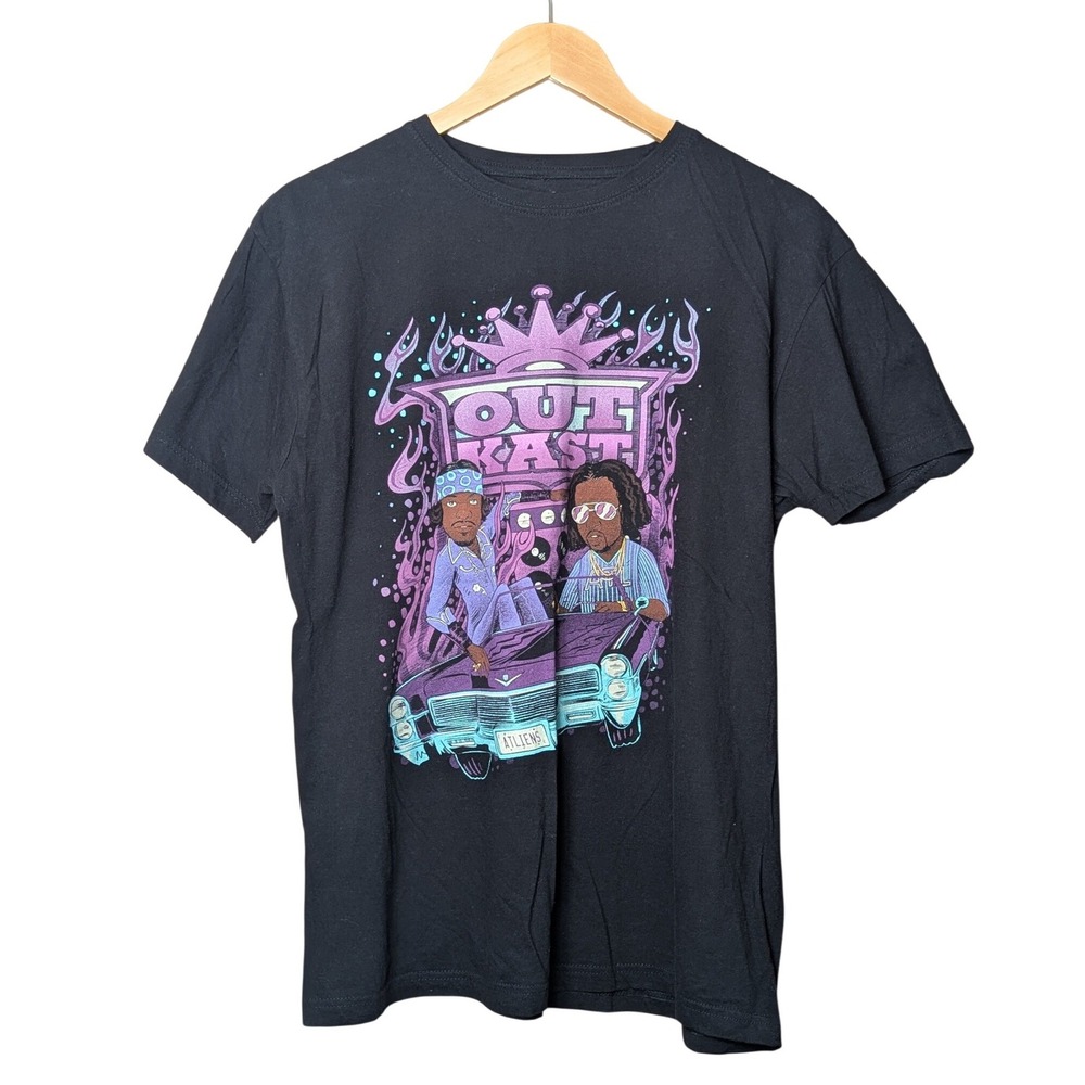 OutKast Graphic T-Shirt Men Large Black ATLiens Rap Tee Andre 3000 Big Boi Shirt
